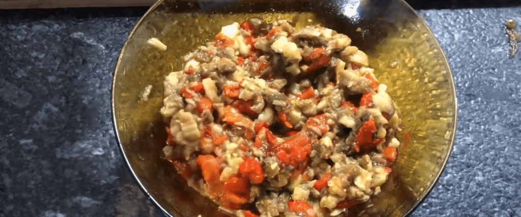 Salata de vinete cu ardei copti