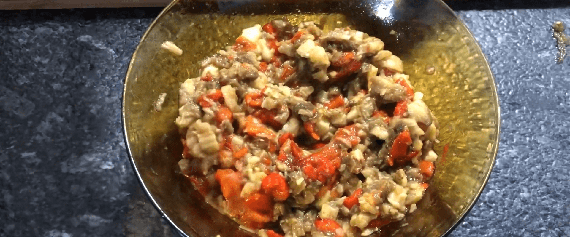 Salata de vinete cu ardei copti
