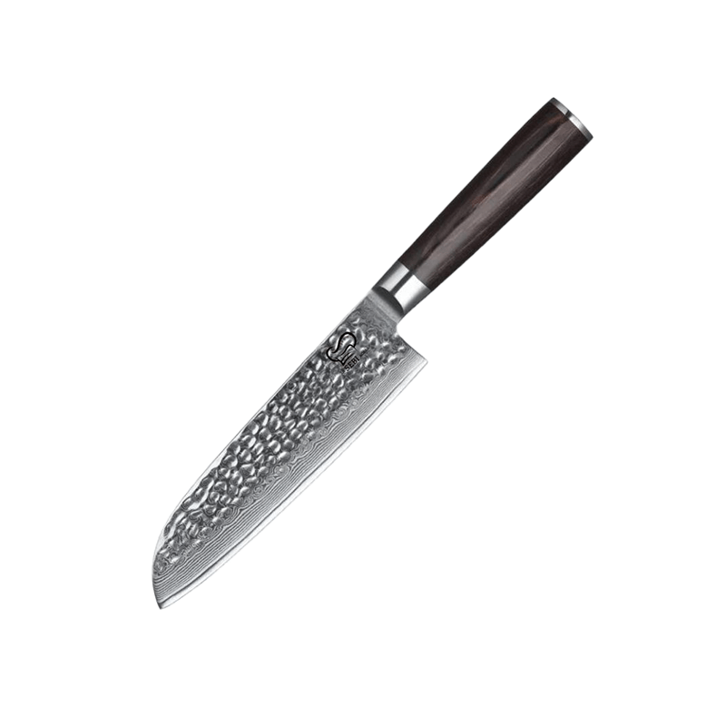 LSA-CS1 Cutit santoku profesional La Sebi Acasa, otel de damasc VG10, 18 cm - imagine 1