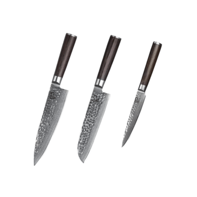 Set cutite La Sebi Acasa, otel de damasc, 3 piese