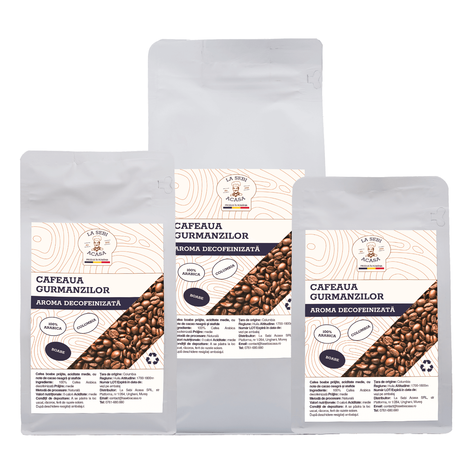 GG-Aroma-Decofeinizata Cafeaua Gurmanzilor, Aroma, 100% Arabica de specialitate, Boabe, Decofeinizata - imagine 1