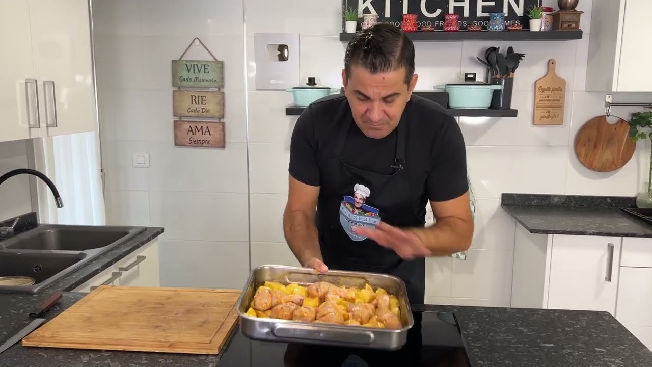 Pui cu cartofi la cuptor (cu sos de mustar)